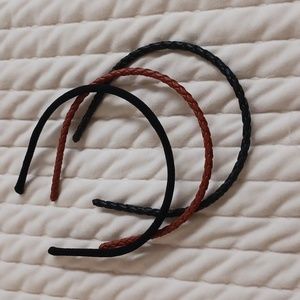 Madewell leather and fabric headbands (set of 3)